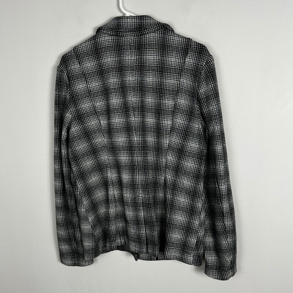 Anthropologie Maeve Collegiate Plaid Blazer Jacket Womens Size Large Grey Black - Picture 5 of 15